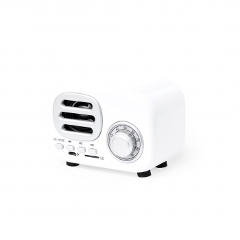 Altavoz Bluetooth compacto 3W con diseño vintage de radio de época, indicador LED e inalámbrico
