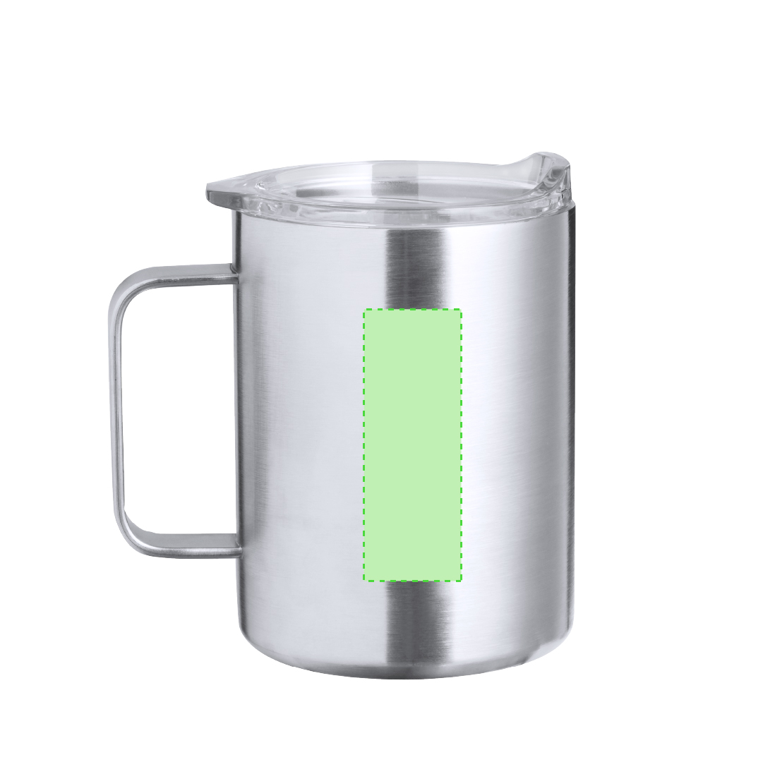 Taza de acero inoxidable con asa lateral 380 ml