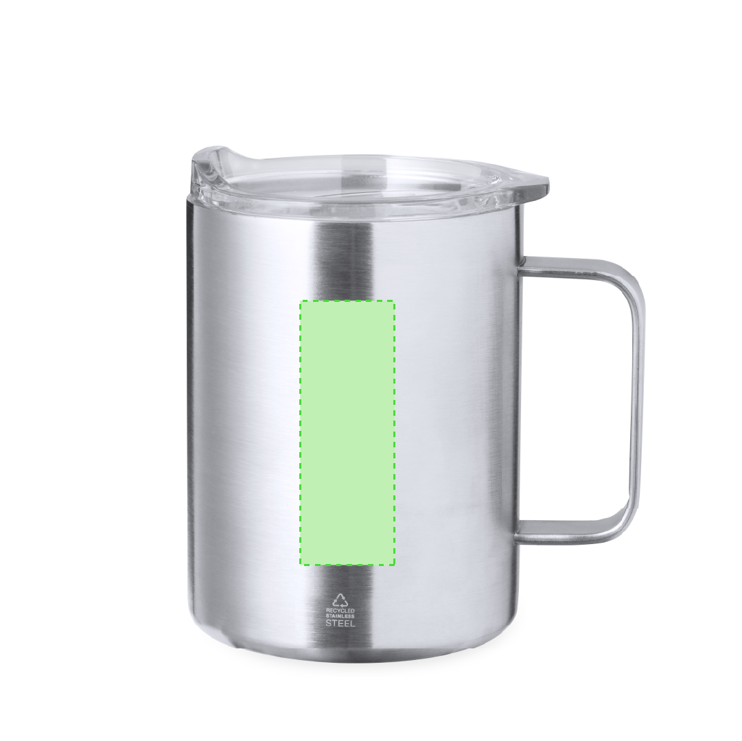 Taza de acero inoxidable con asa lateral 380 ml