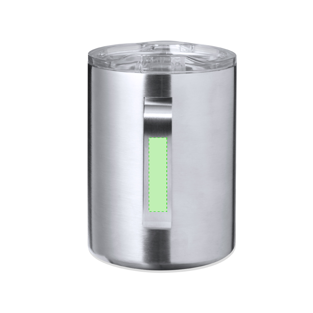 Taza de acero inoxidable con asa lateral 380 ml
