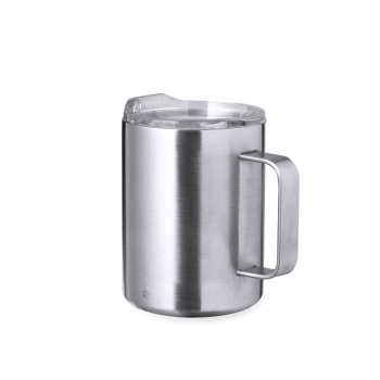 Taza de acero inoxidable con asa lateral 380 ml