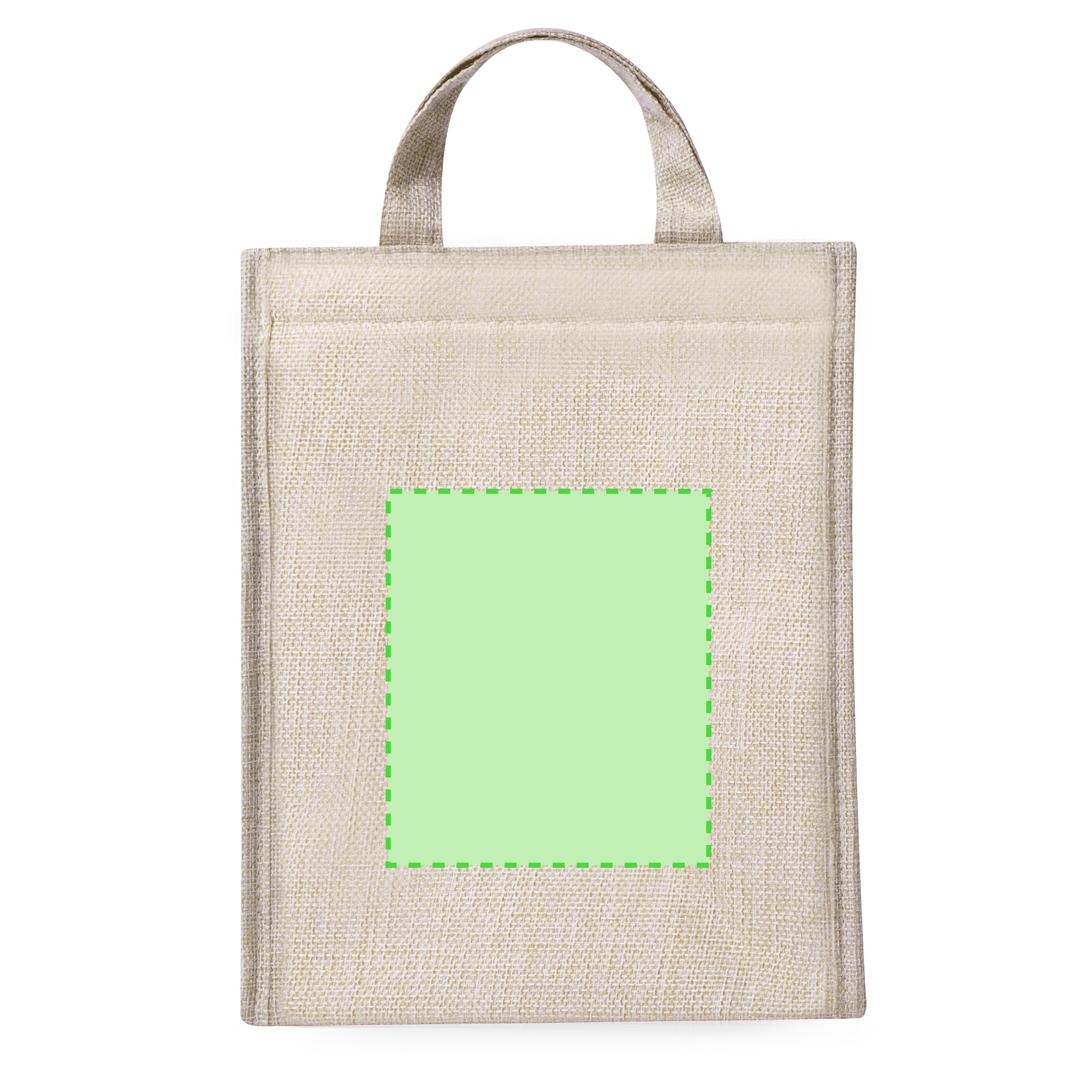 Bolsa nevera de poliéster con cierre de velcro y asas reforzadas — en color natural