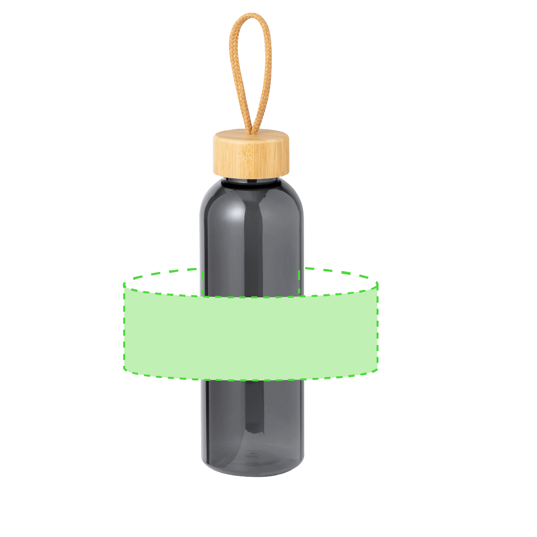 Bidón translúcido RPET con detalles de bambú 650 ml