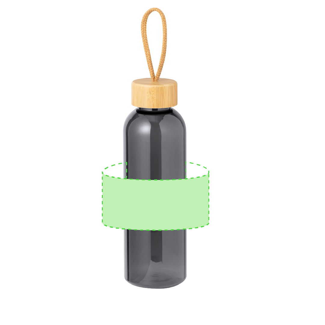 Bidón translúcido RPET con detalles de bambú 650 ml
