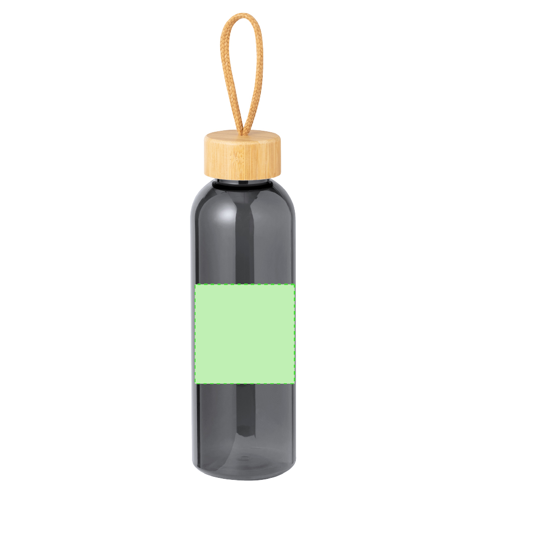 Bidón translúcido RPET con detalles de bambú 650 ml