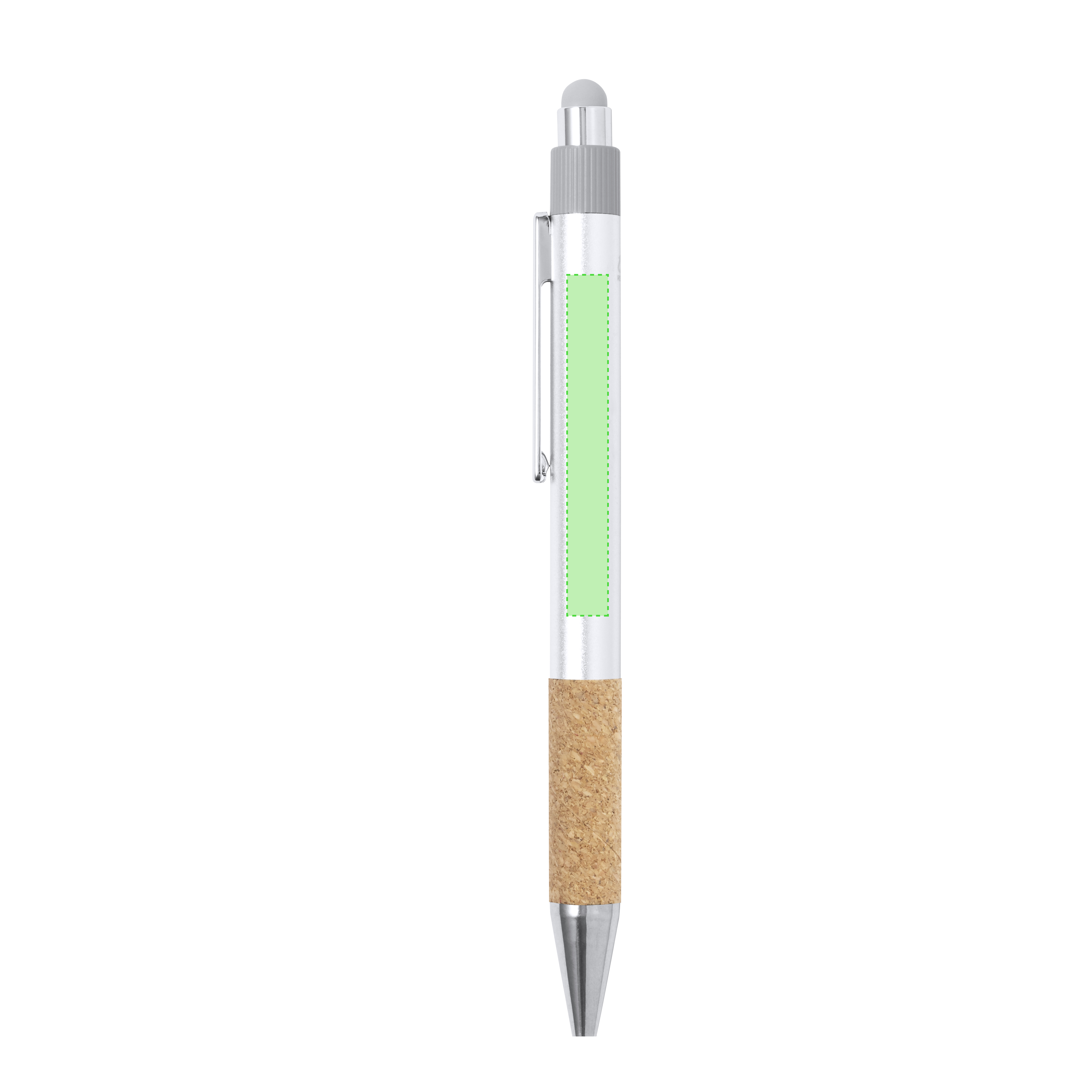 Set eco híbrido de fieltro RPET y corcho con bloc de 80 hojas y bolígrafo de aluminio reciclado