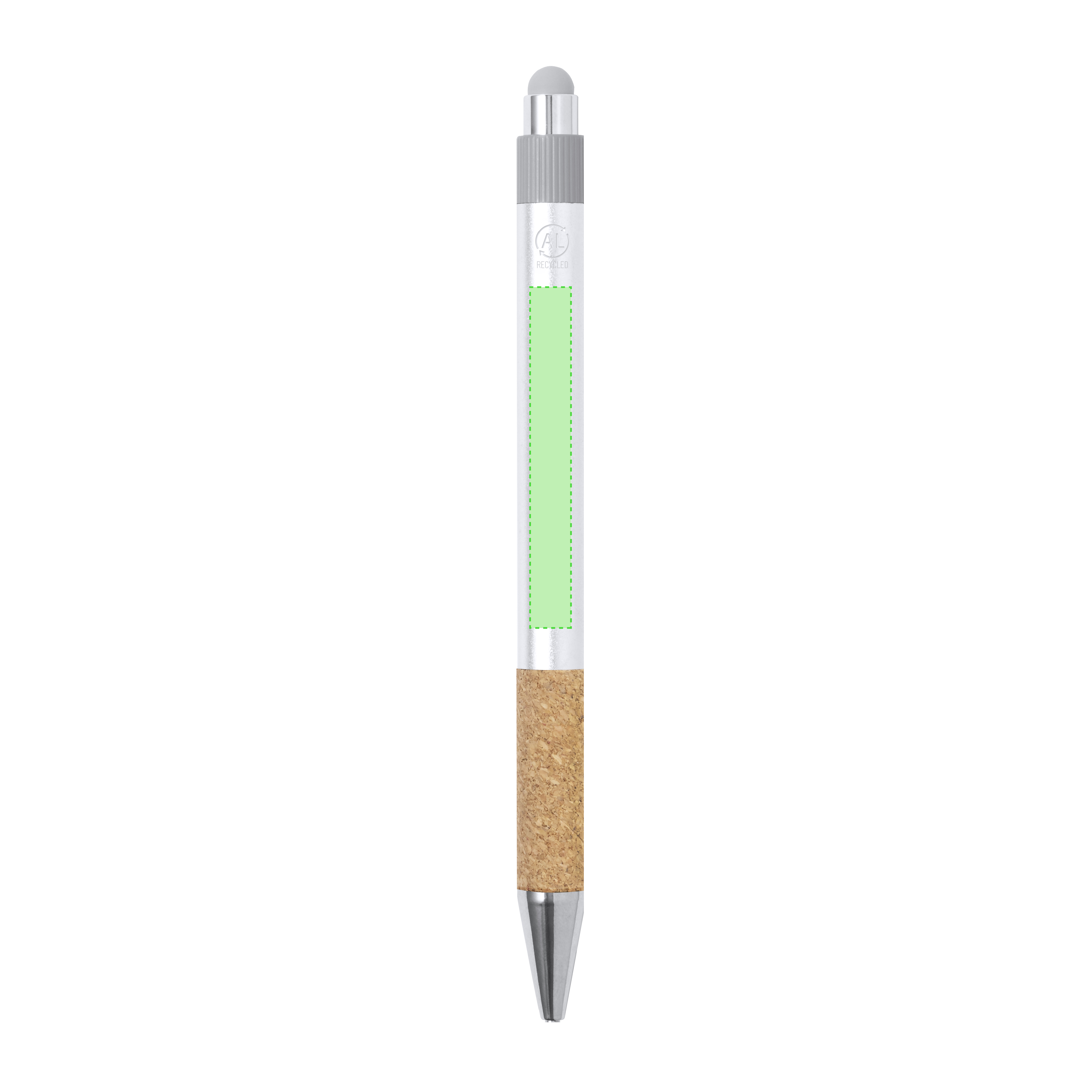 Set eco híbrido de fieltro RPET y corcho con bloc de 80 hojas y bolígrafo de aluminio reciclado