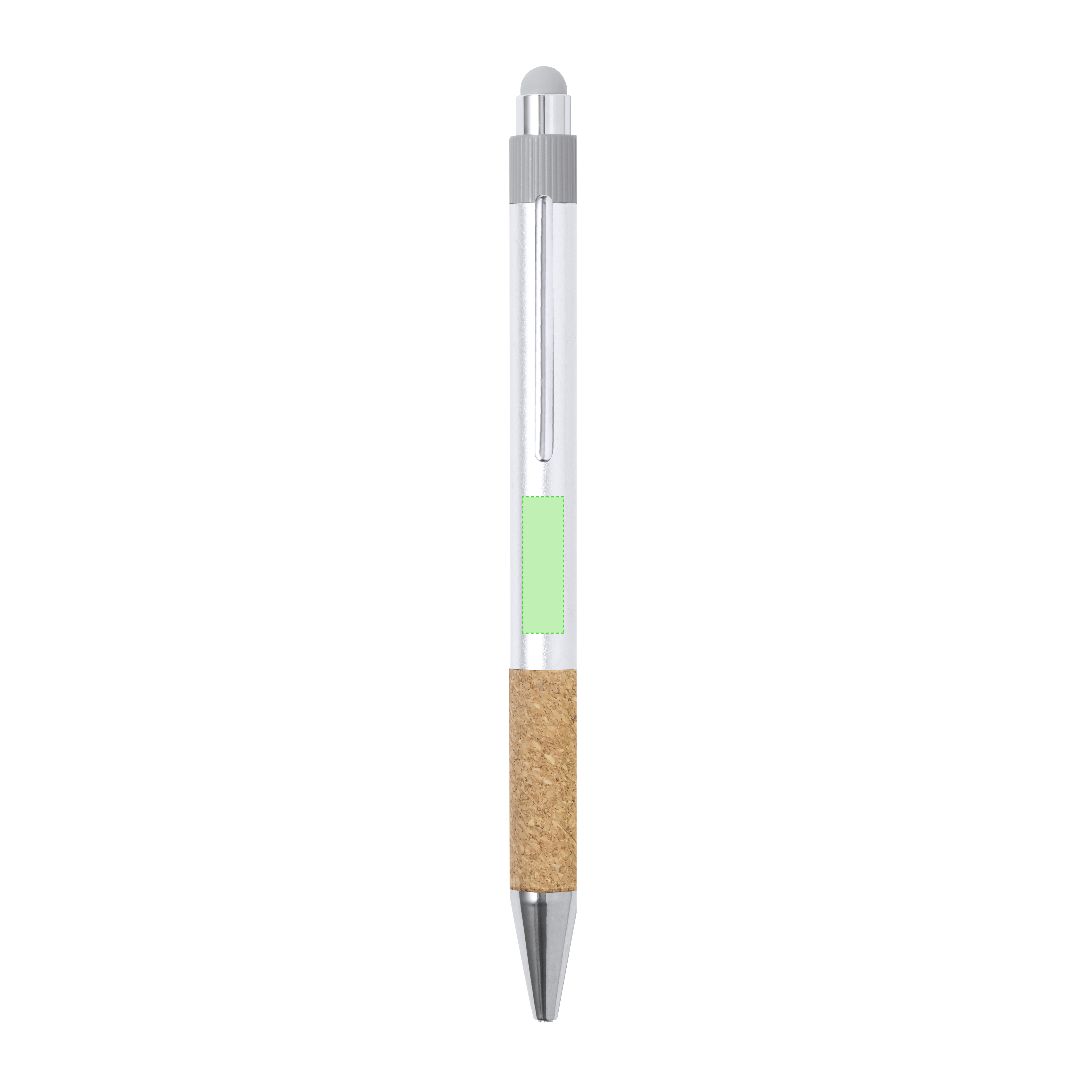 Set eco híbrido de fieltro RPET y corcho con bloc de 80 hojas y bolígrafo de aluminio reciclado