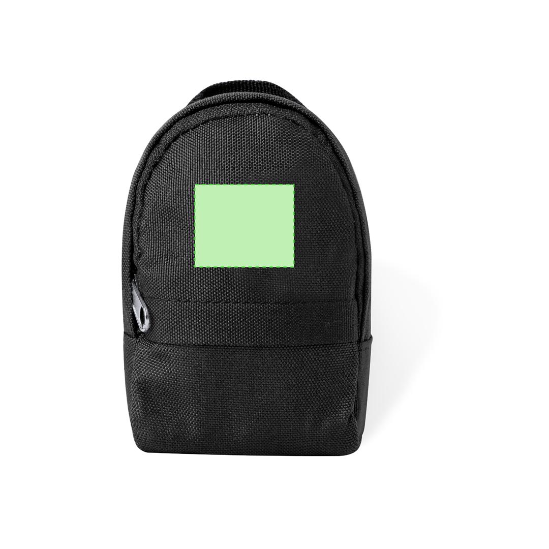 Monedero de poliéster 600D diseño mochila en miniatura con mosquetón