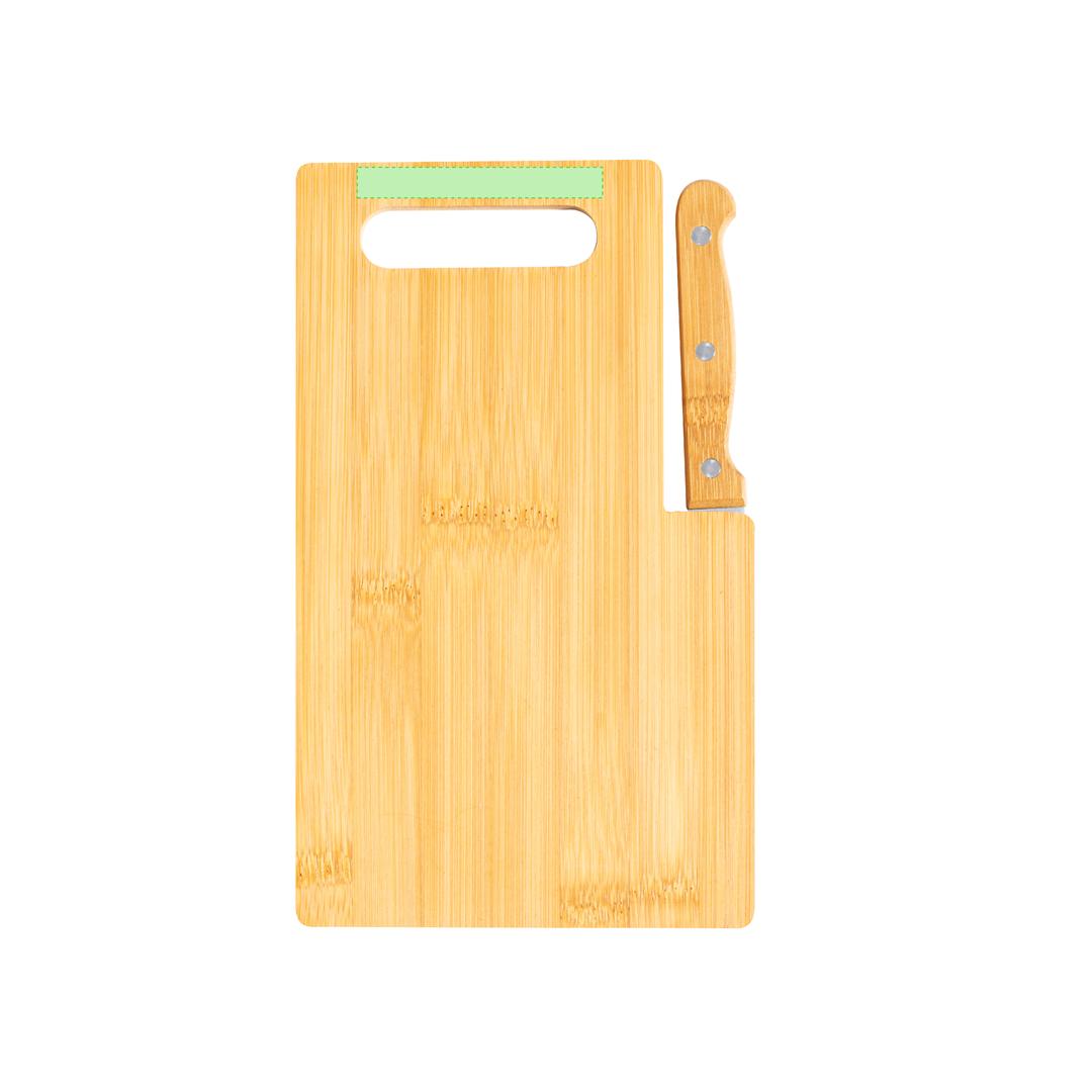 Tabla de cocina de bambú con cuchillo incluido