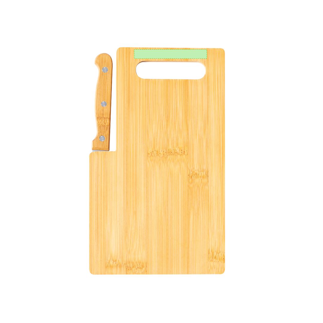 Tabla de cocina de bambú con cuchillo incluido