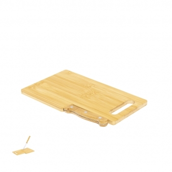 Tabla de cocina de bambú con cuchillo incluido