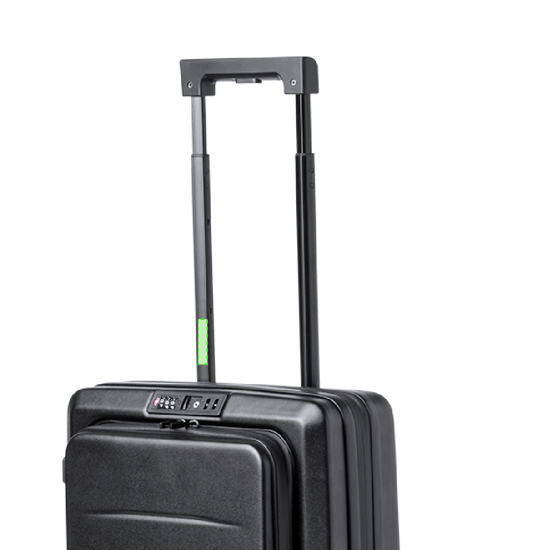 Trolley plegable de ABS rígido con cierre de seguridad TSA con 4 ruedas giratorias extensible con bolsillo para portátil