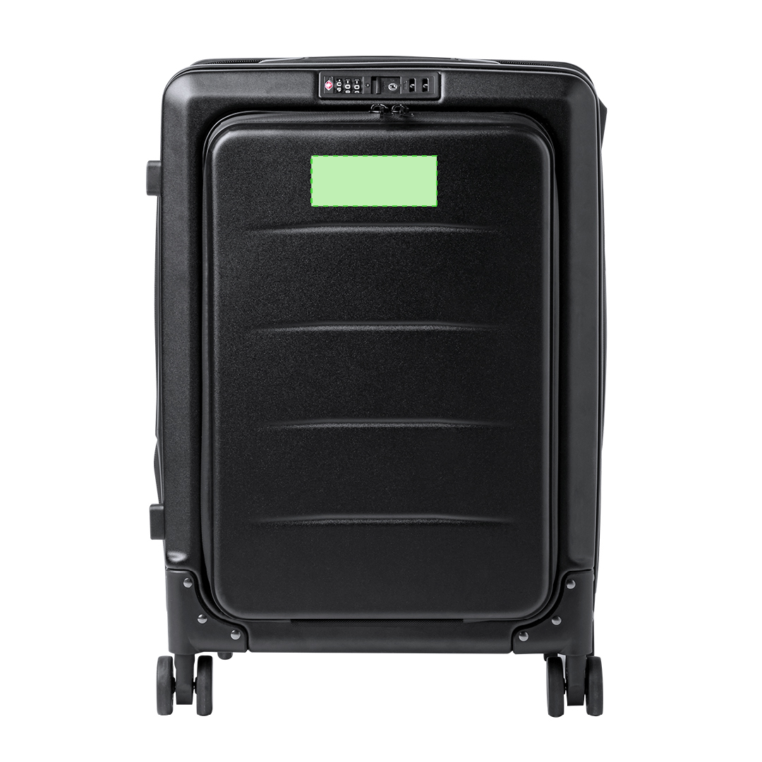 Trolley plegable de ABS rígido con cierre de seguridad TSA con 4 ruedas giratorias extensible con bolsillo para portátil