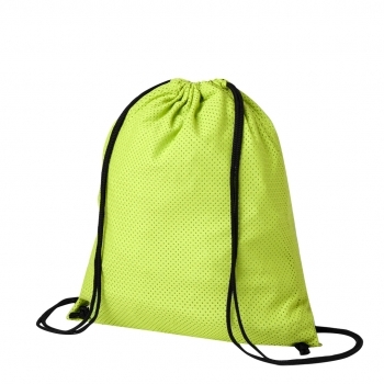 Mochila de cuerdas de poliéster con argollas metálicas, formato compacto y sublimación