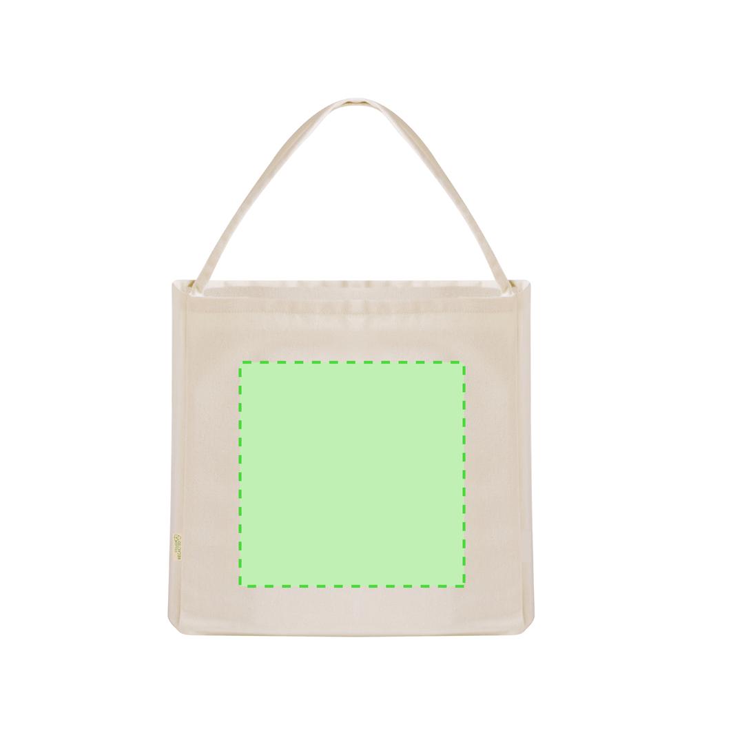 Bolsa de algodón reciclado 300 g/m² fuelle 18 cm resistencia 12 kg