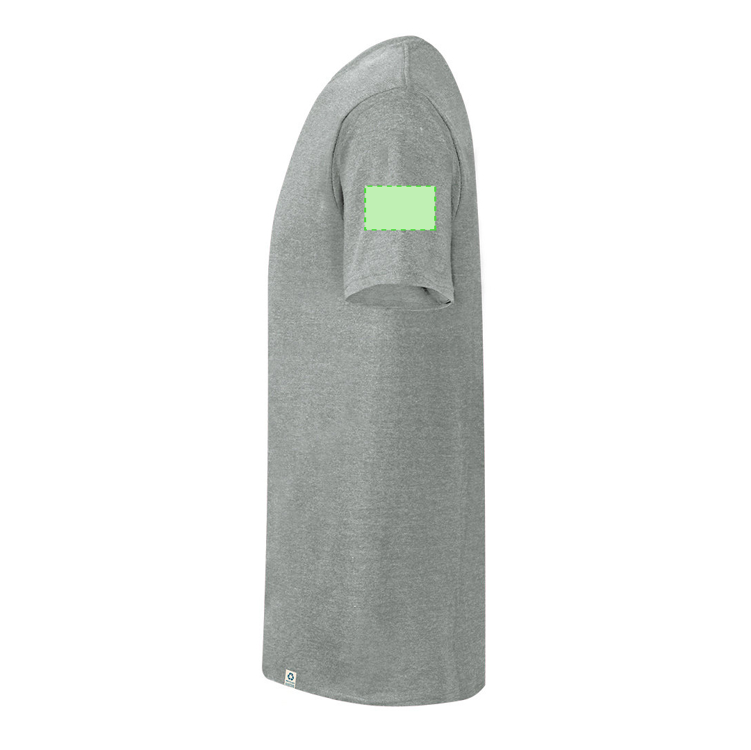 Camiseta Bandul adulto — 60% algodón reciclado / 40% poliéster RPET 150 g/m², Single Jersey con etiqueta de reciclado, tallas S-3XL