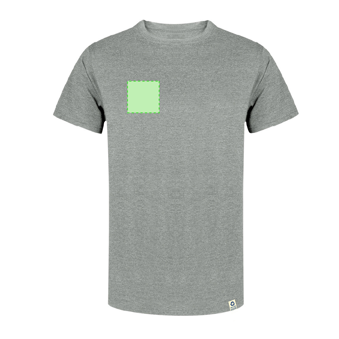 Camiseta Bandul adulto — 60% algodón reciclado / 40% poliéster RPET 150 g/m², Single Jersey con etiqueta de reciclado, tallas S-3XL