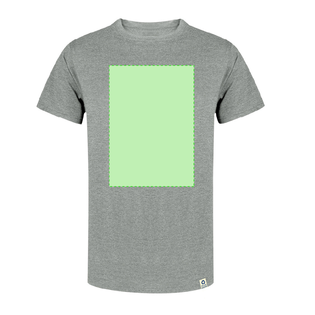 Camiseta Bandul adulto — 60% algodón reciclado / 40% poliéster RPET 150 g/m², Single Jersey con etiqueta de reciclado, tallas S-3XL