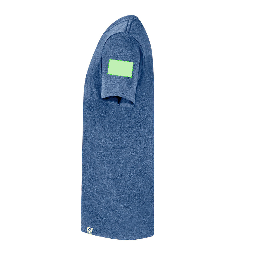 Camiseta Bandul niño — 60% algodón reciclado / 40% poliéster RPET 150 g/m², Single Jersey con etiqueta de reciclado, tallas infantiles