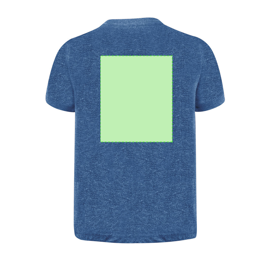 Camiseta Bandul niño — 60% algodón reciclado / 40% poliéster RPET 150 g/m², Single Jersey con etiqueta de reciclado, tallas infantiles
