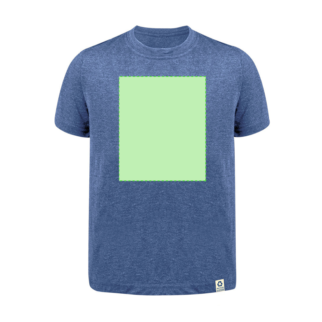 Camiseta Bandul niño — 60% algodón reciclado / 40% poliéster RPET 150 g/m², Single Jersey con etiqueta de reciclado, tallas infantiles