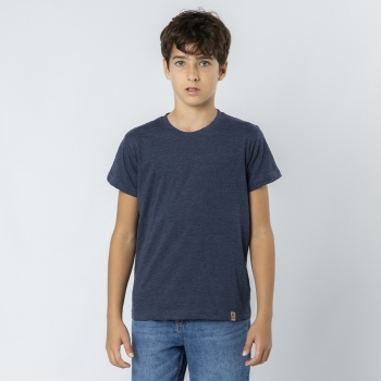 Camiseta Bandul niño — 60% algodón reciclado / 40% poliéster RPET 150 g/m², Single Jersey con etiqueta de reciclado, tallas infantiles