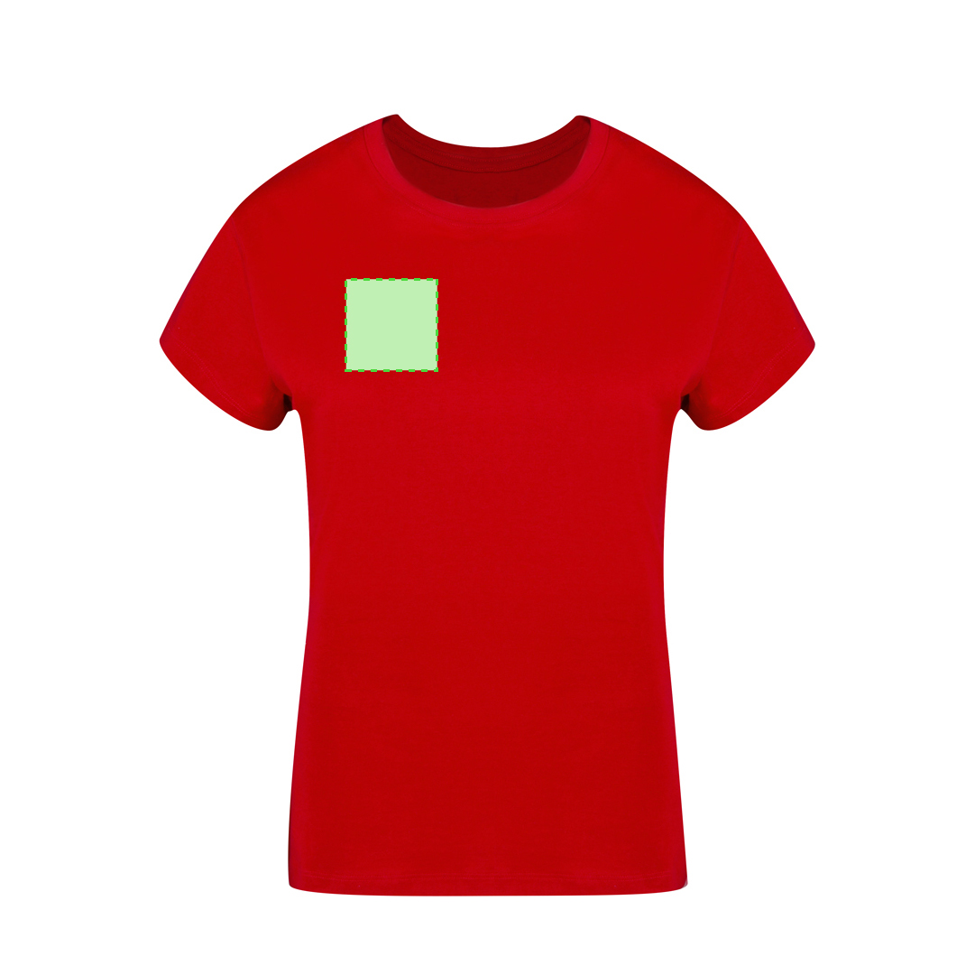 Camiseta Seiyo de mujer en color — 100% algodón Ring Spun peinado 160 g/m², corte moderno con cosido lateral y cuello canalé 2x2