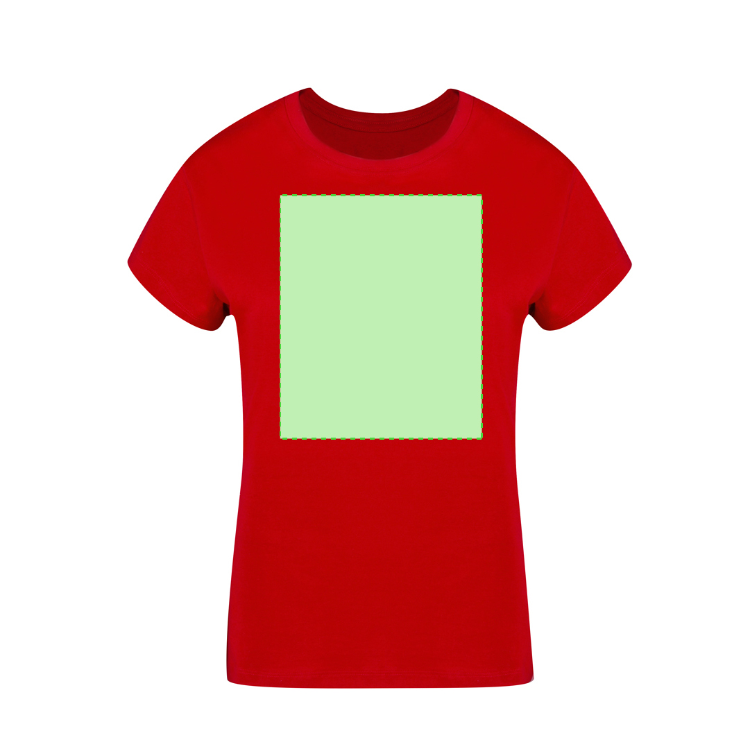 Camiseta Seiyo de mujer en color — 100% algodón Ring Spun peinado 160 g/m², corte moderno con cosido lateral y cuello canalé 2x2