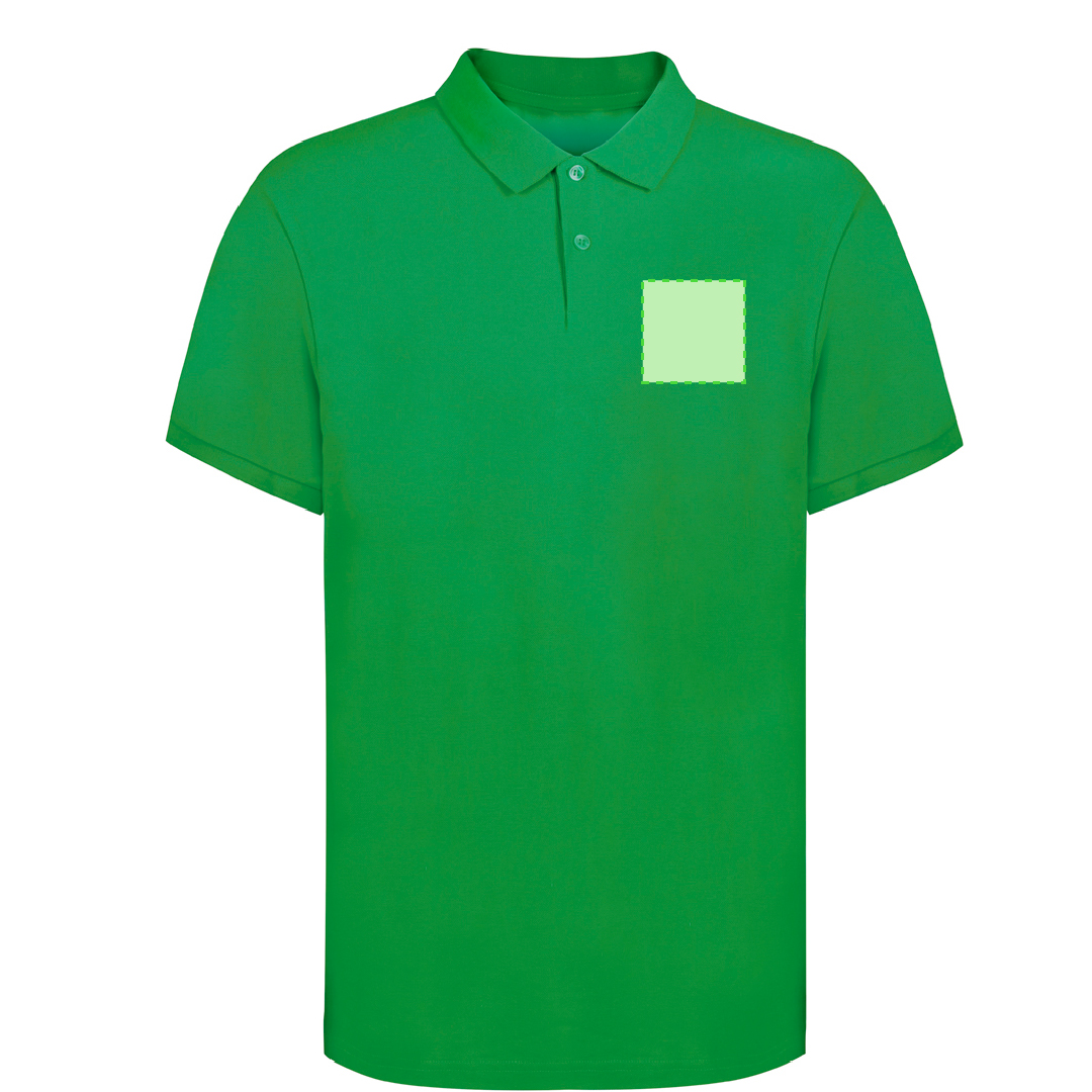 Polo Koupan adulto color — 100% algodón peinado Ring Spun piqué 220 g/m², doble costura, 2 botones y aperturas laterales, S-3XL