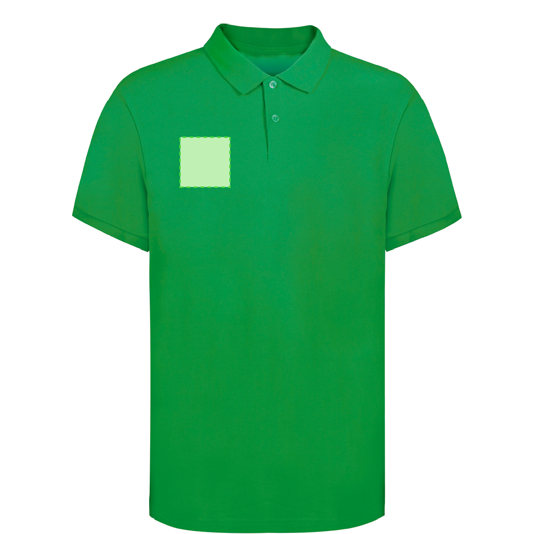 Polo Koupan adulto color — 100% algodón peinado Ring Spun piqué 220 g/m², doble costura, 2 botones y aperturas laterales, S-3XL
