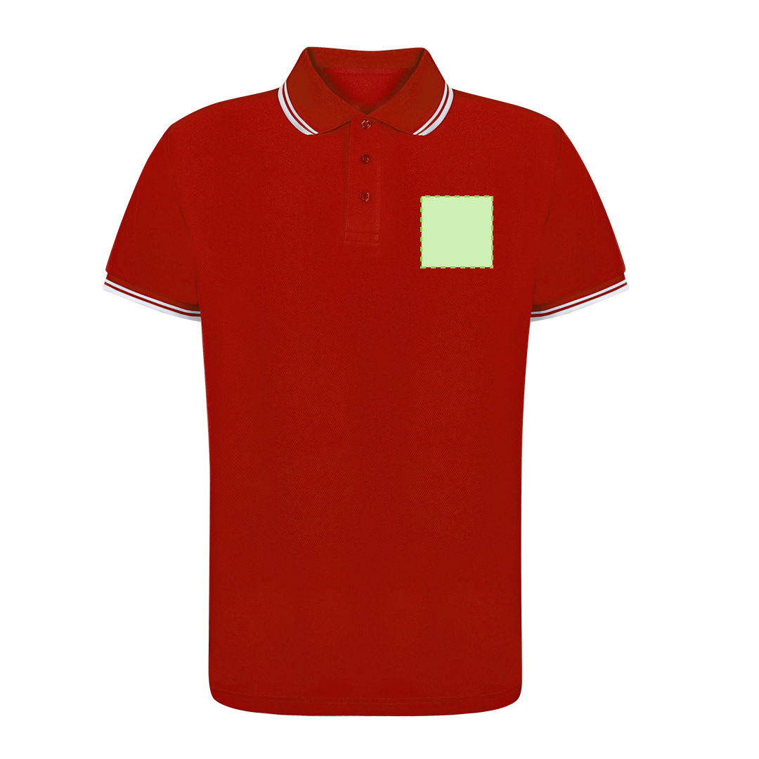 Polo técnico Tecnic Zawak adulto — poliéster piqué 180 g/m² con detalles en contraste en cuello y mangas, 3 botones, tallas XS-XXL