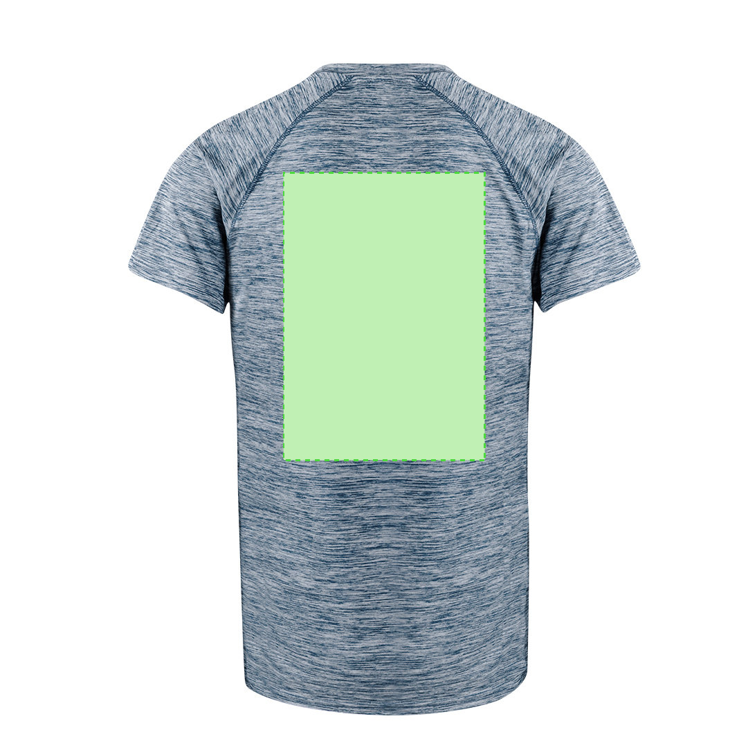 Camiseta técnica Tecnic Kassar adulto — poliéster RPET transpirable 135 g/m² con teñido Space Dye, manga ranglán y etiqueta RPET
