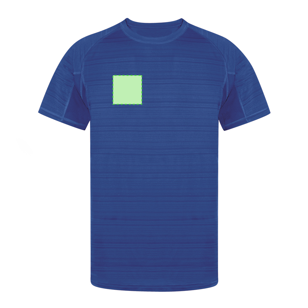 Camiseta técnica Tecnic Kannur adulto — poliéster 135 g/m² con diseño a rayas y microperforado en axilas y laterales, manga ranglán, S-XXL