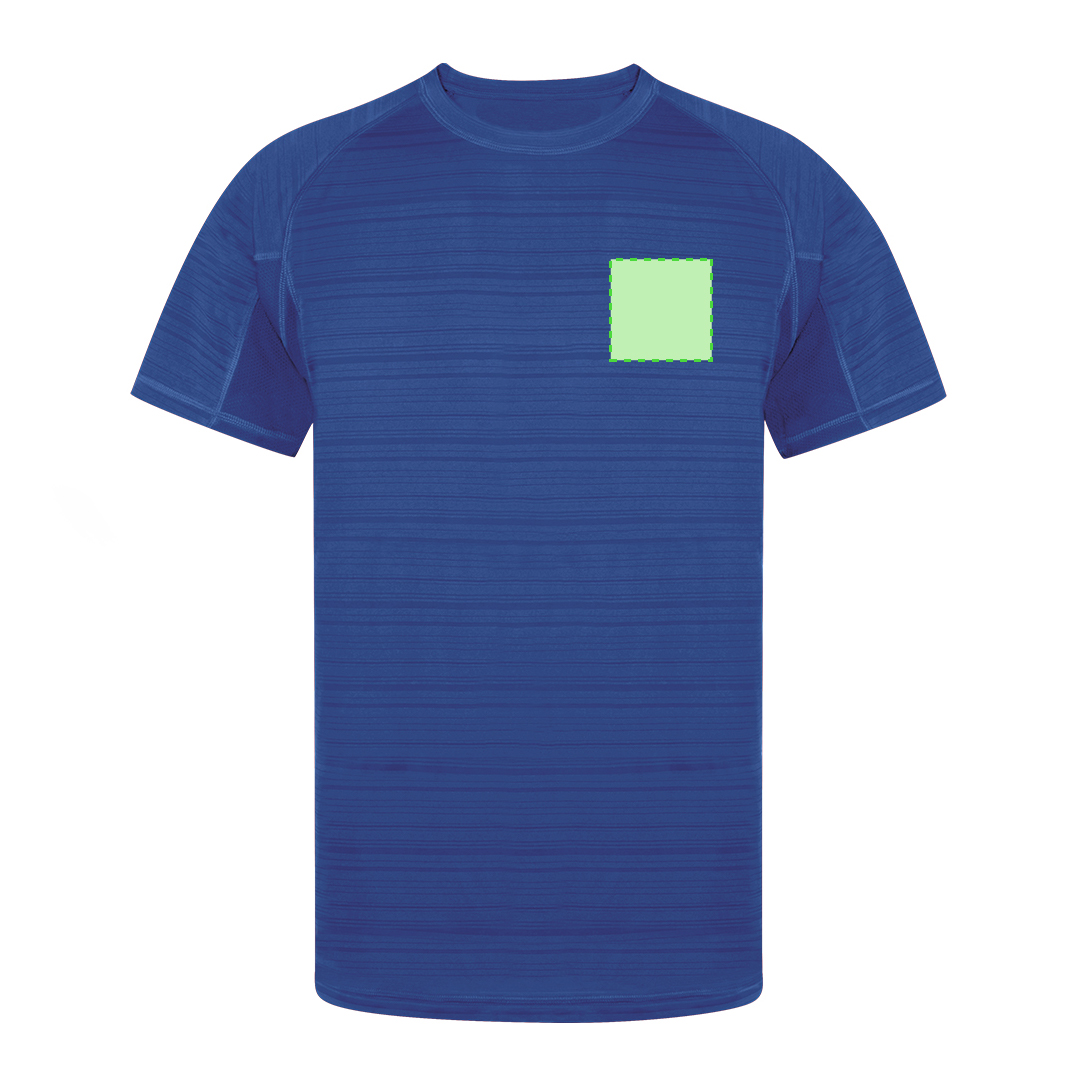 Camiseta técnica Tecnic Kannur adulto — poliéster 135 g/m² con diseño a rayas y microperforado en axilas y laterales, manga ranglán, S-XXL