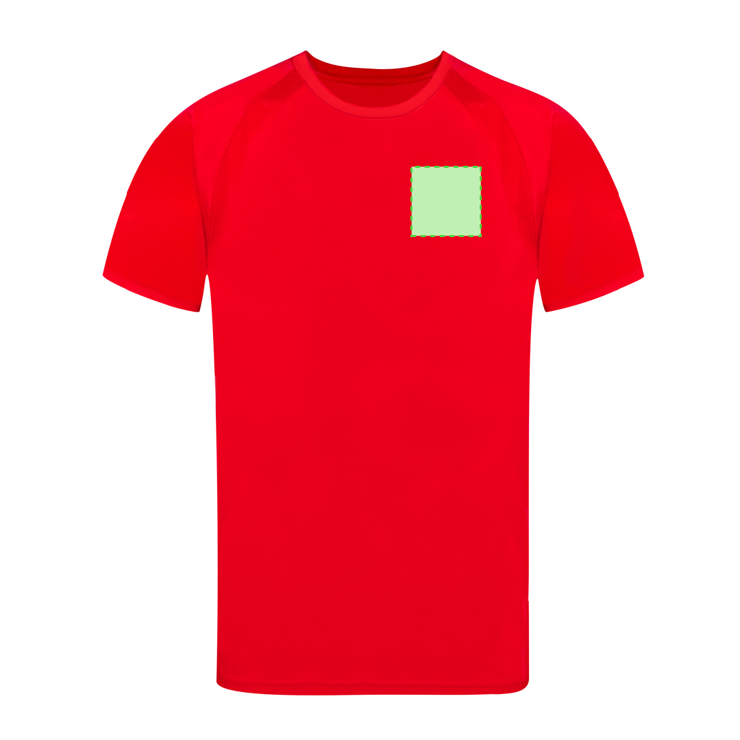 Camiseta técnica Tecnic Sappor adulto — poliéster transpirable 135 g/m² con manga ranglán y bandas microperforadas frontal y lateral, S-XXL
