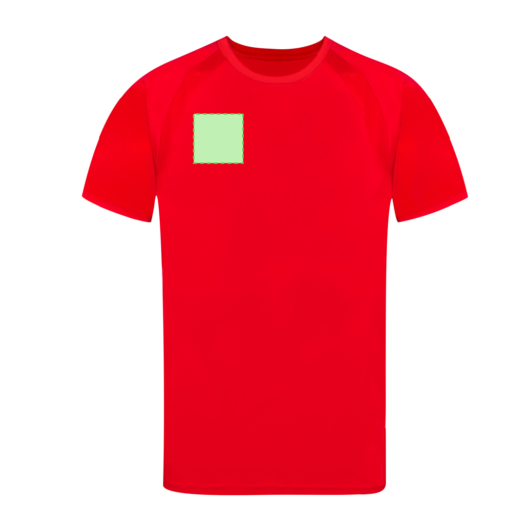Camiseta técnica Tecnic Sappor adulto — poliéster transpirable 135 g/m² con manga ranglán y bandas microperforadas frontal y lateral, S-XXL