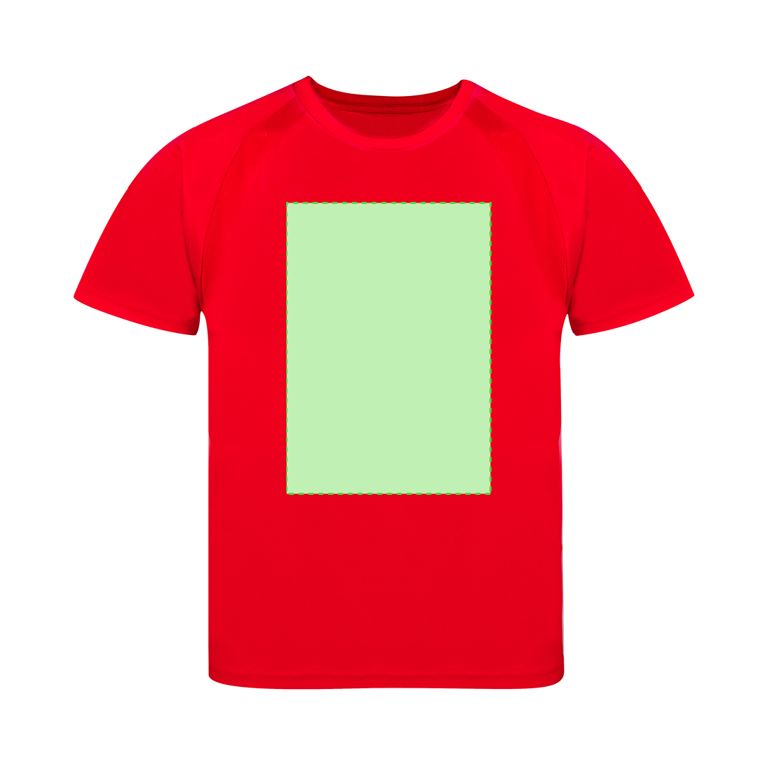 Camiseta técnica Tecnic Sappor niño — poliéster transpirable 135 g/m² con manga ranglán y bandas microperforadas, tallas infantiles