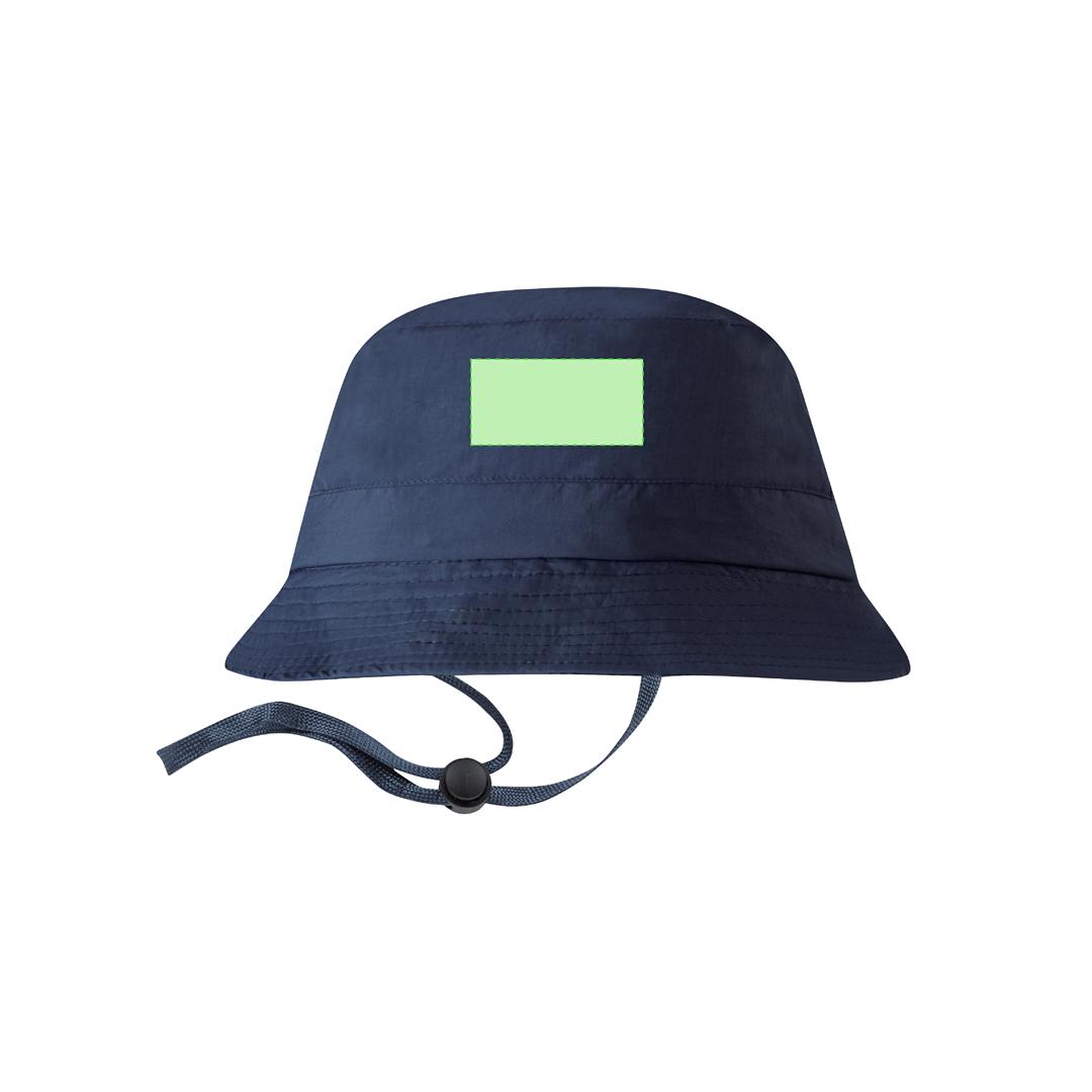 Gorro bob plegable de microfibra con cintas ajustables para cabeza y cuello y mosquetón de plástico