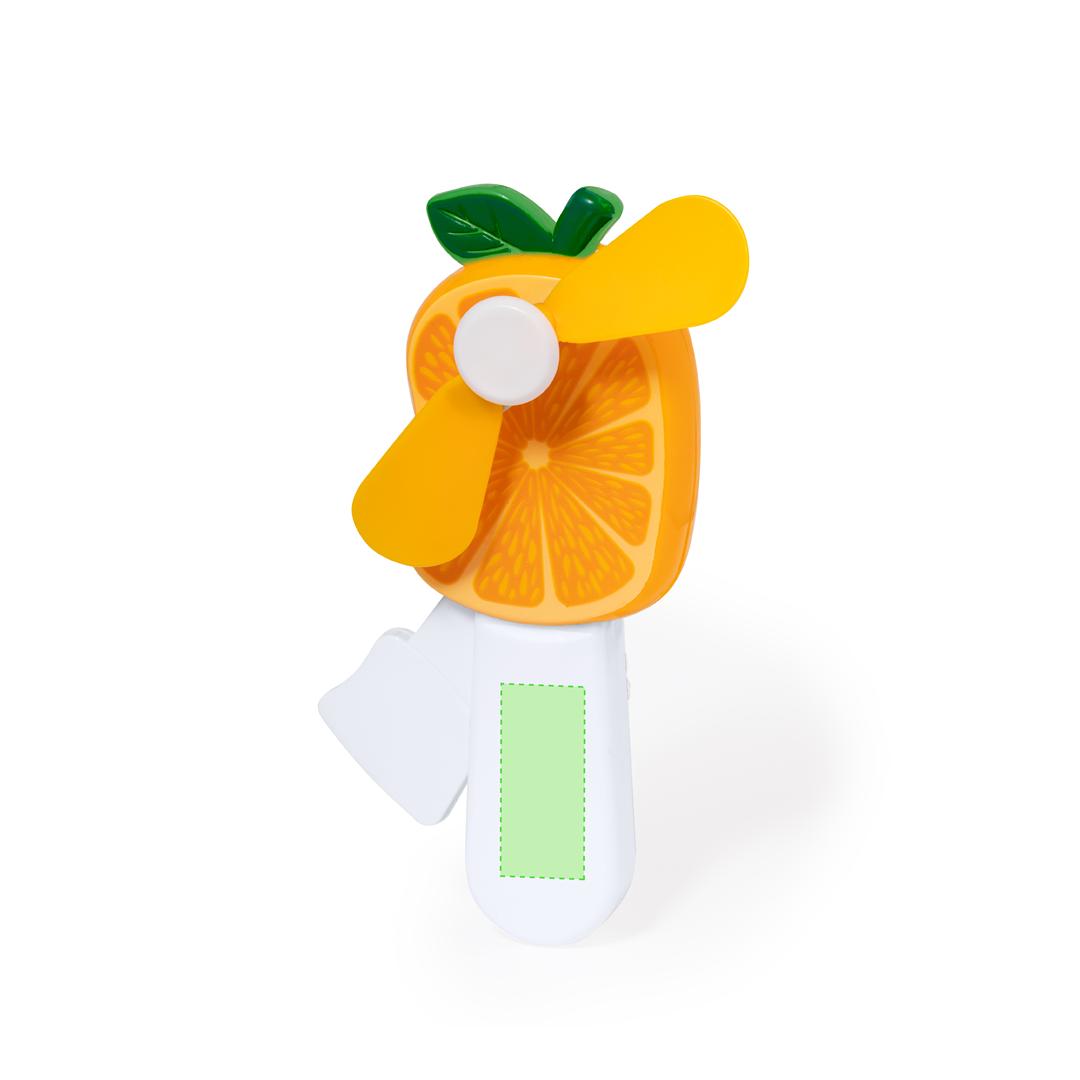 Ventilador manual en forma de fruta de ABS con palanca integrada — diseños fresa, piña, uva, sandía y naranja (7x13,5 cm)
