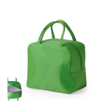 Nevera de poliéster 210D con interior de aluminio, base reforzada y asas — bolsa reciclada