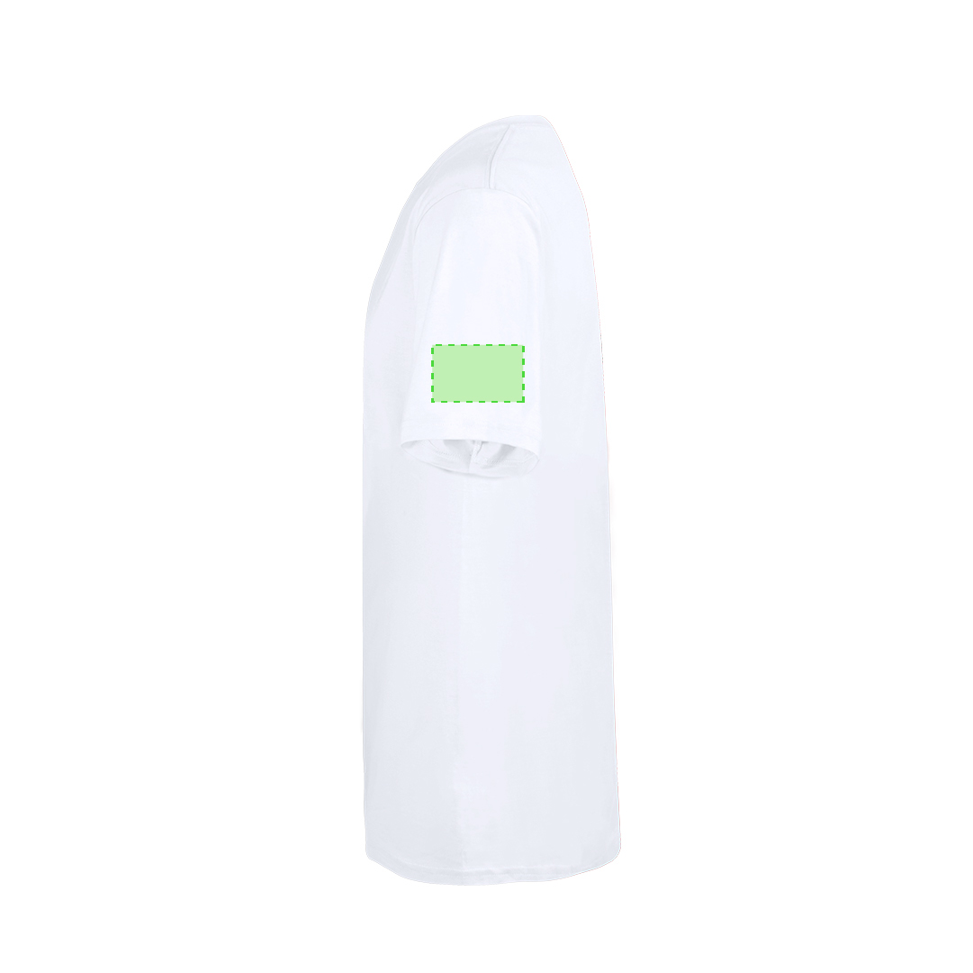 Camiseta Seiyo adulto blanca — 100% algodón Ring Spun 160 g/m², diseño tubular con cuello redondo, compatible con plastisol