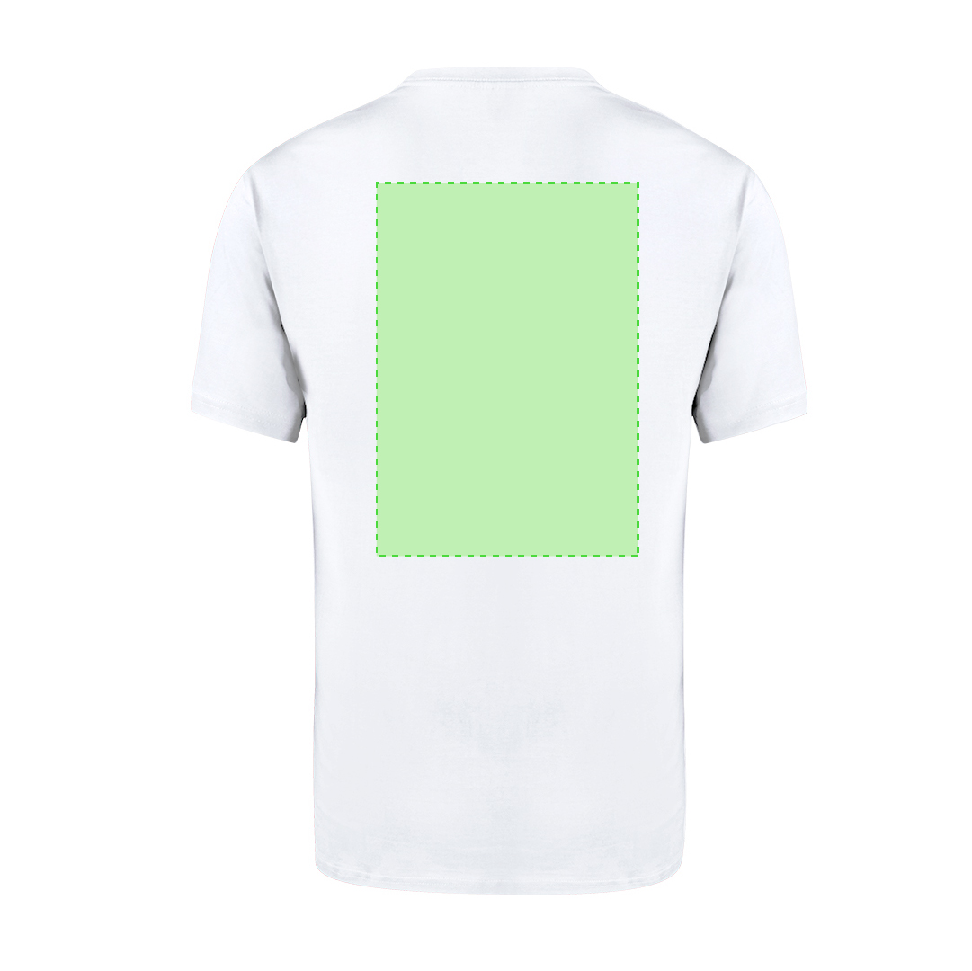 Camiseta Seiyo adulto blanca — 100% algodón Ring Spun 160 g/m², diseño tubular con cuello redondo, compatible con plastisol