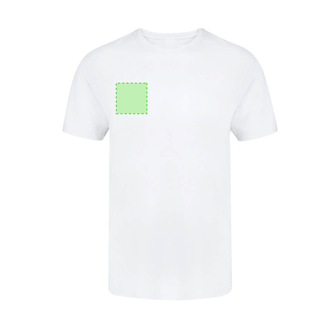 Camiseta Seiyo adulto blanca — 100% algodón Ring Spun 160 g/m², diseño tubular con cuello redondo, compatible con plastisol