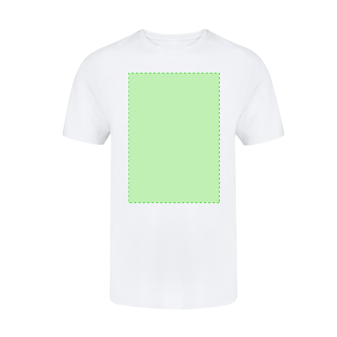 Camiseta Seiyo adulto blanca — 100% algodón Ring Spun 160 g/m², diseño tubular con cuello redondo, compatible con plastisol