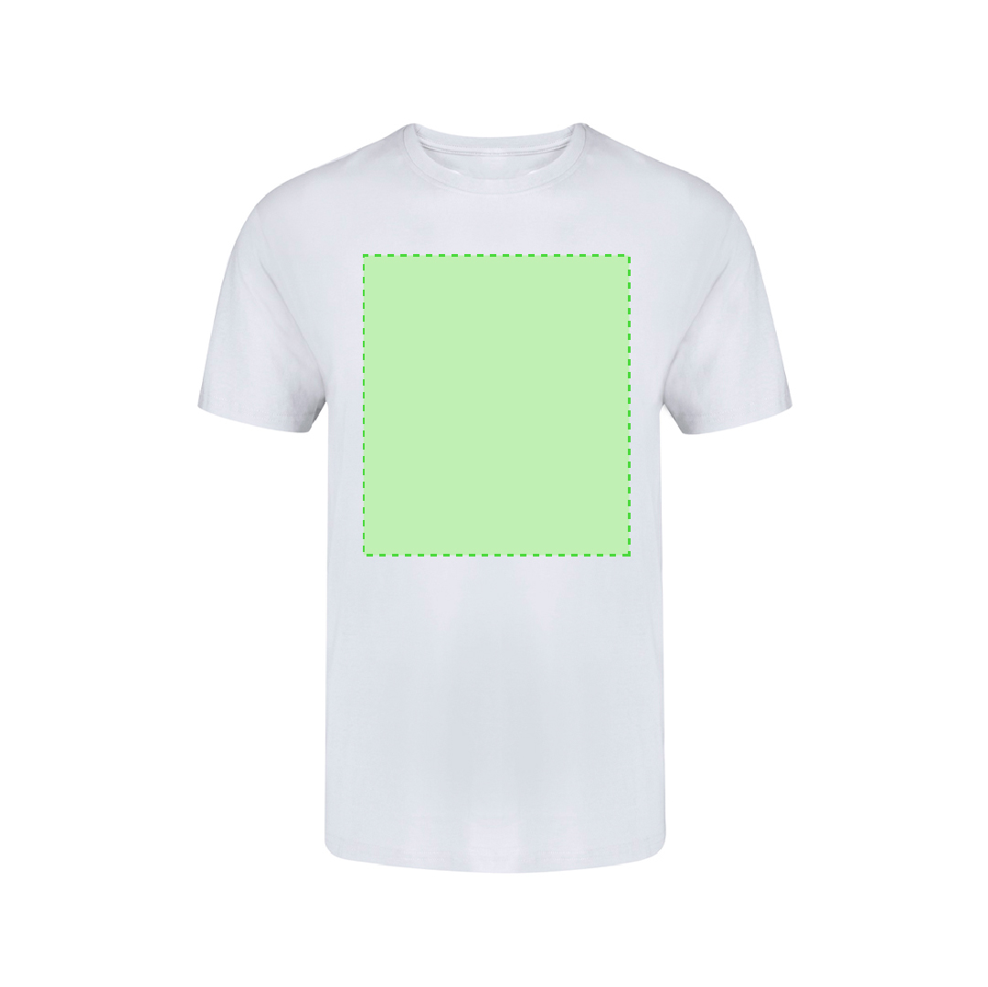 Camiseta Seiyo niño blanca — 100% algodón Ring Spun 160 g/m², diseño tubular con cuello redondo, tallas infantiles