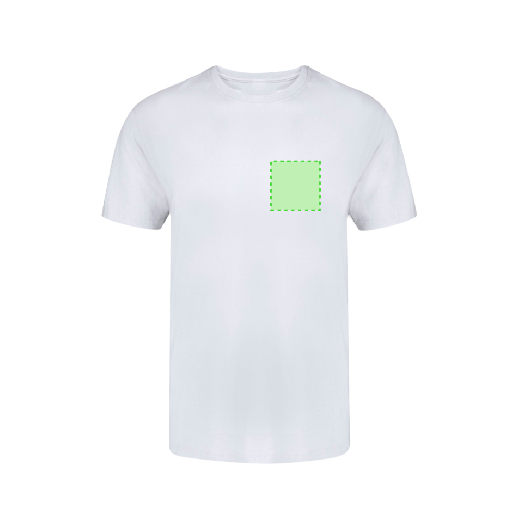 Camiseta Seiyo niño blanca — 100% algodón Ring Spun 160 g/m², diseño tubular con cuello redondo, tallas infantiles