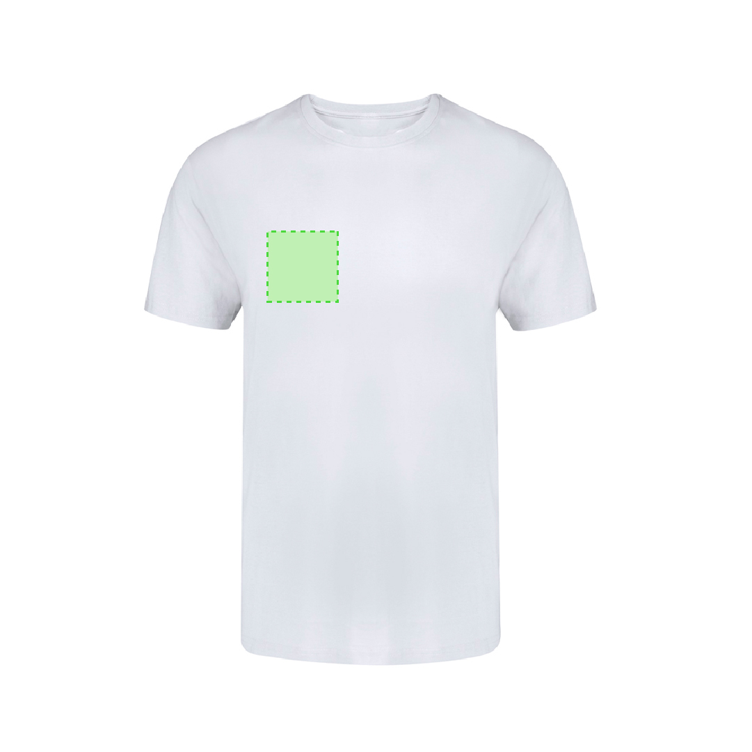 Camiseta Seiyo niño blanca — 100% algodón Ring Spun 160 g/m², diseño tubular con cuello redondo, tallas infantiles