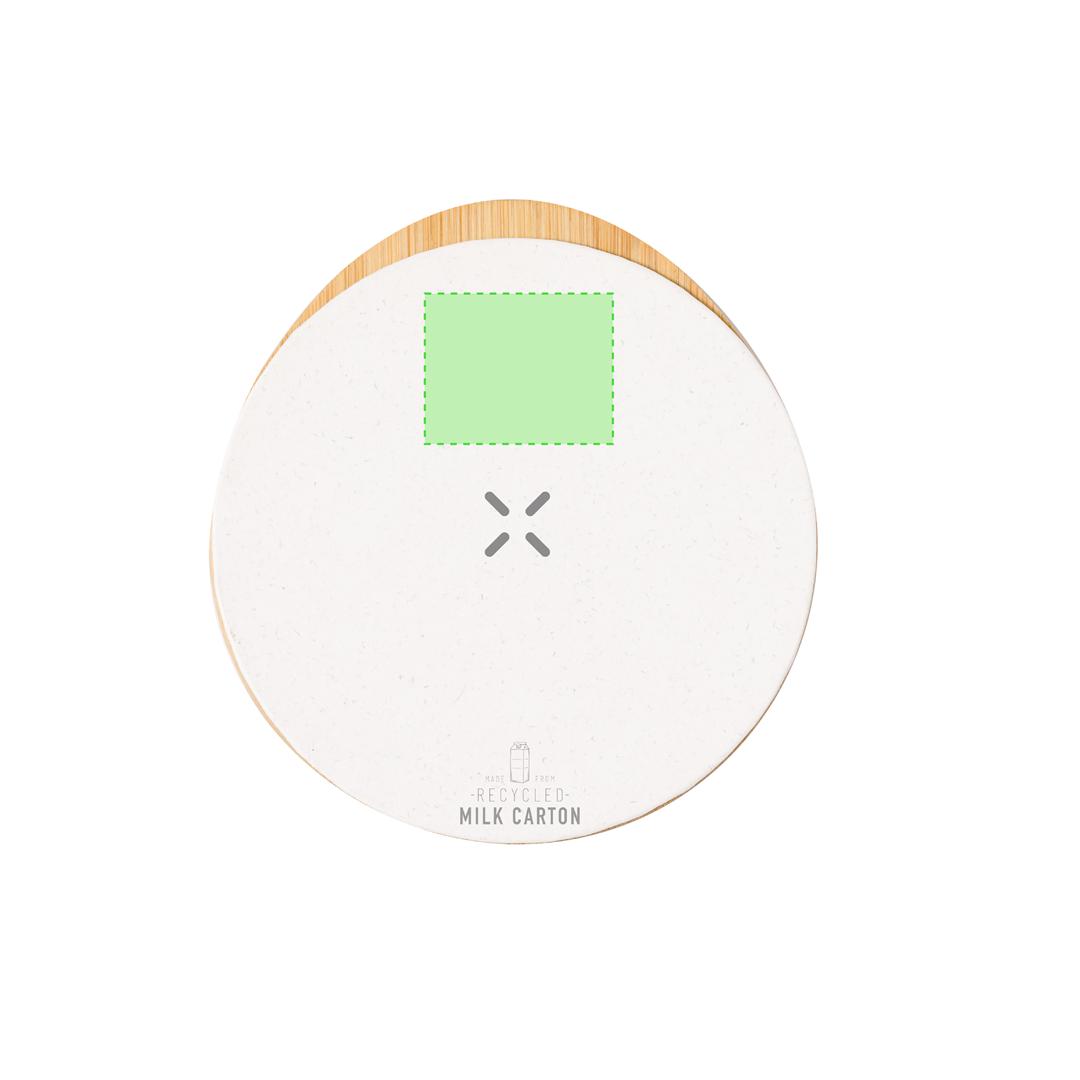 Cargador inalámbrico de cartones de leche reciclados 15W de economía circular