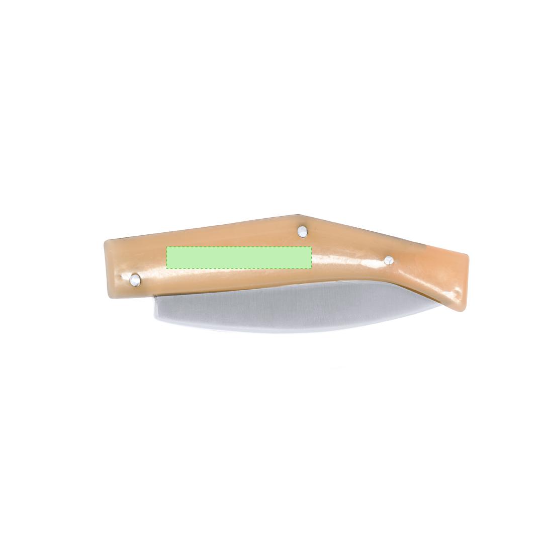 Navaja de acero inox con mango ABS y hoja tipo punta de espada